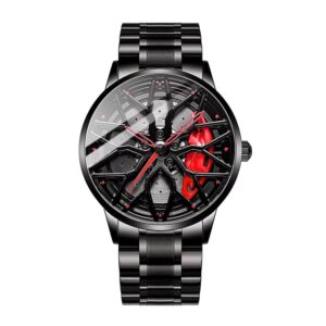Men's Sport Quartz Watch Car Wheel Multicolour Dial Wheel Dial 360 Rotating Casual Fashion Stainless Steel Alloy Mens &Boy's Luxury Metal Gift Creative Watch