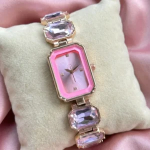 ILOZ Newest Luxury Elegant Pink belt Girls Analog Wrist Watches Analog Watch - For Women LUXURY NEW STYLESH PINK SQUAR DIALFASHION ANALOG WATCH FOR WOMEN