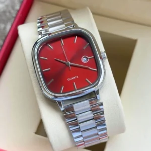 ILOZ Pink Classical Silver Large Dial Simple Steel Hand wrist Watch for Men Analog Watch - For Men Luxury new stylish silver square Dail steel chain Analog quartz watches for men